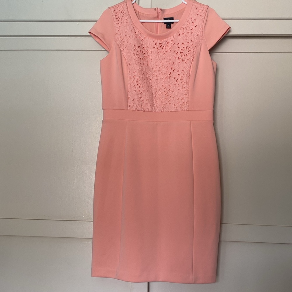 WORTHINGTON 🍑PEACH🍑 SHEATH MIDI DRESS SIZE 12 🌟EUC🌟
